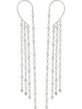 14K Gold Plated Cubic Zirconia Fringe Ear Cuff - Stylish Women's Jewelry